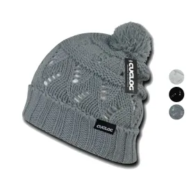 1 Dozen Cuglog Ben Nevis Cuffed Slouchy Beanies Big Fuzzy Ball Wholesale Bulk