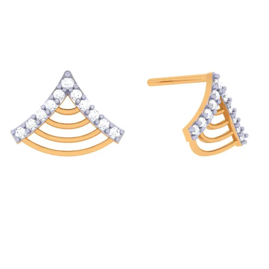 14KT Triangle Shaped Gold Earrings