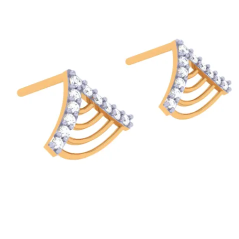 14KT Triangle Shaped Gold Earrings