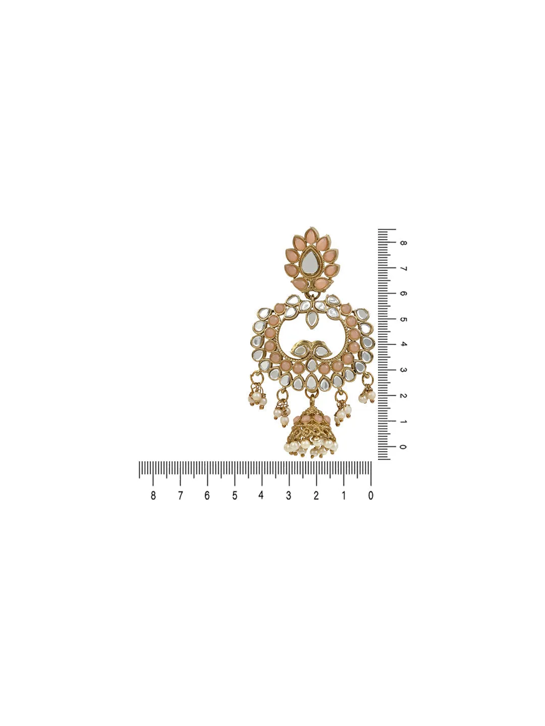 18K Gold Plated Traditional Meenakari Kundan & Stone Studded Chandbali Earrings For Women - Wahe Jewels