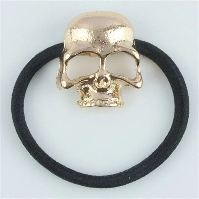 3 Colors Retro Metal Punk Gothic Skull Elastic Hair Bands BE454