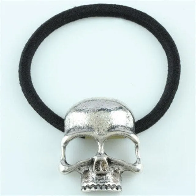 3 Colors Retro Metal Punk Gothic Skull Elastic Hair Bands BE454