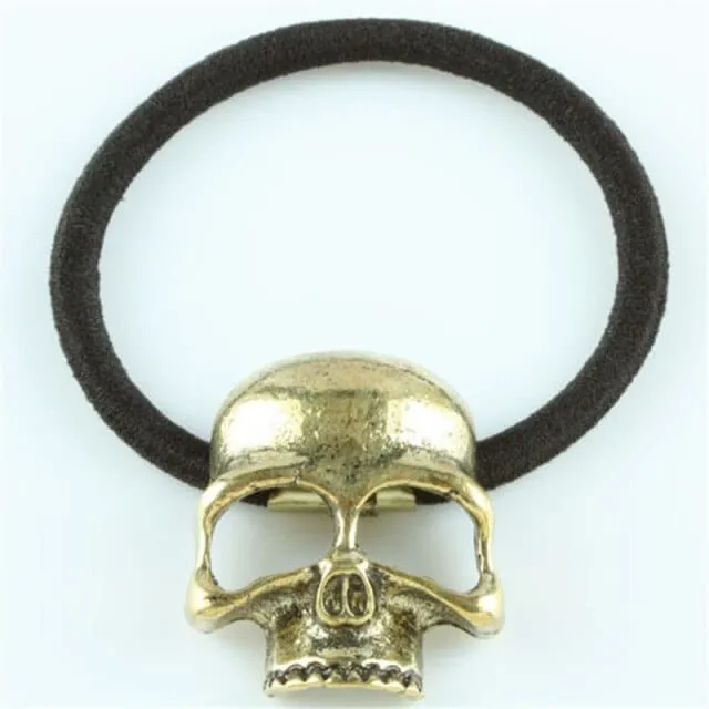3 Colors Retro Metal Punk Gothic Skull Elastic Hair Bands BE454