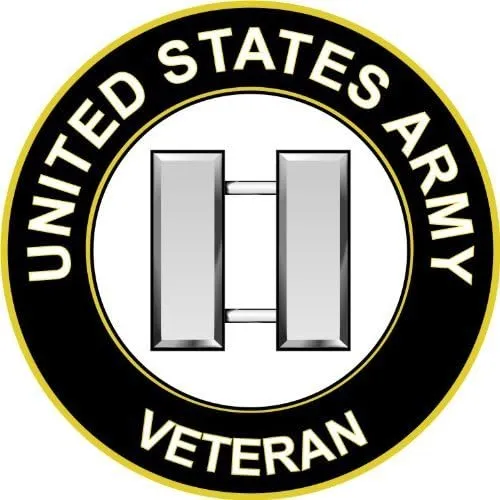 3.8" US Army Captain Veteran Decal Sticker