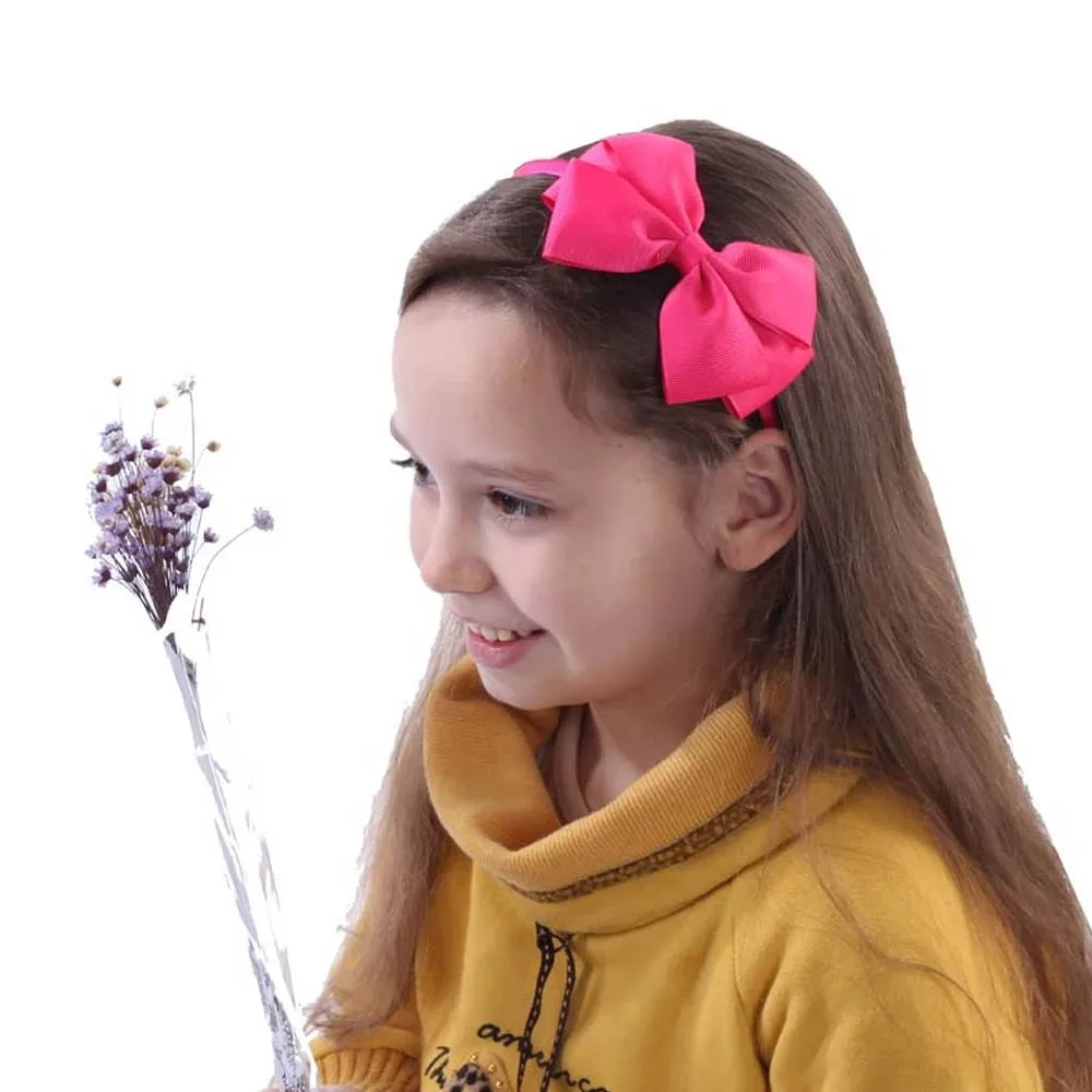 4'' Solid Color Bow Girl Headbands
