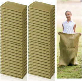 48 Pcs Large Potato Sack Race Bags 24 x 39 Inch Plastic Bags Outdoor Lawn Sports Games Seed Sack Jumping Bag for Adults and Kids Birthday, Halloween Party, Reunion, Barbecue, Picnic