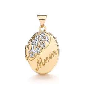 9ct  2 Colour Gold 'Mum' Locket