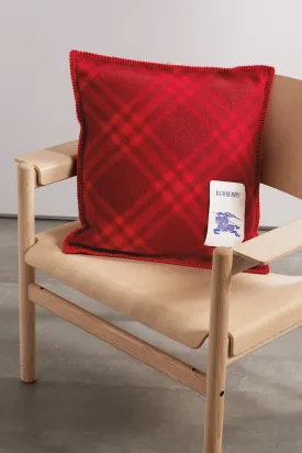 Appliquéd Checked Wool Cushion