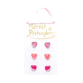 Boutique Holo Heart Studs earrings, 3pairs