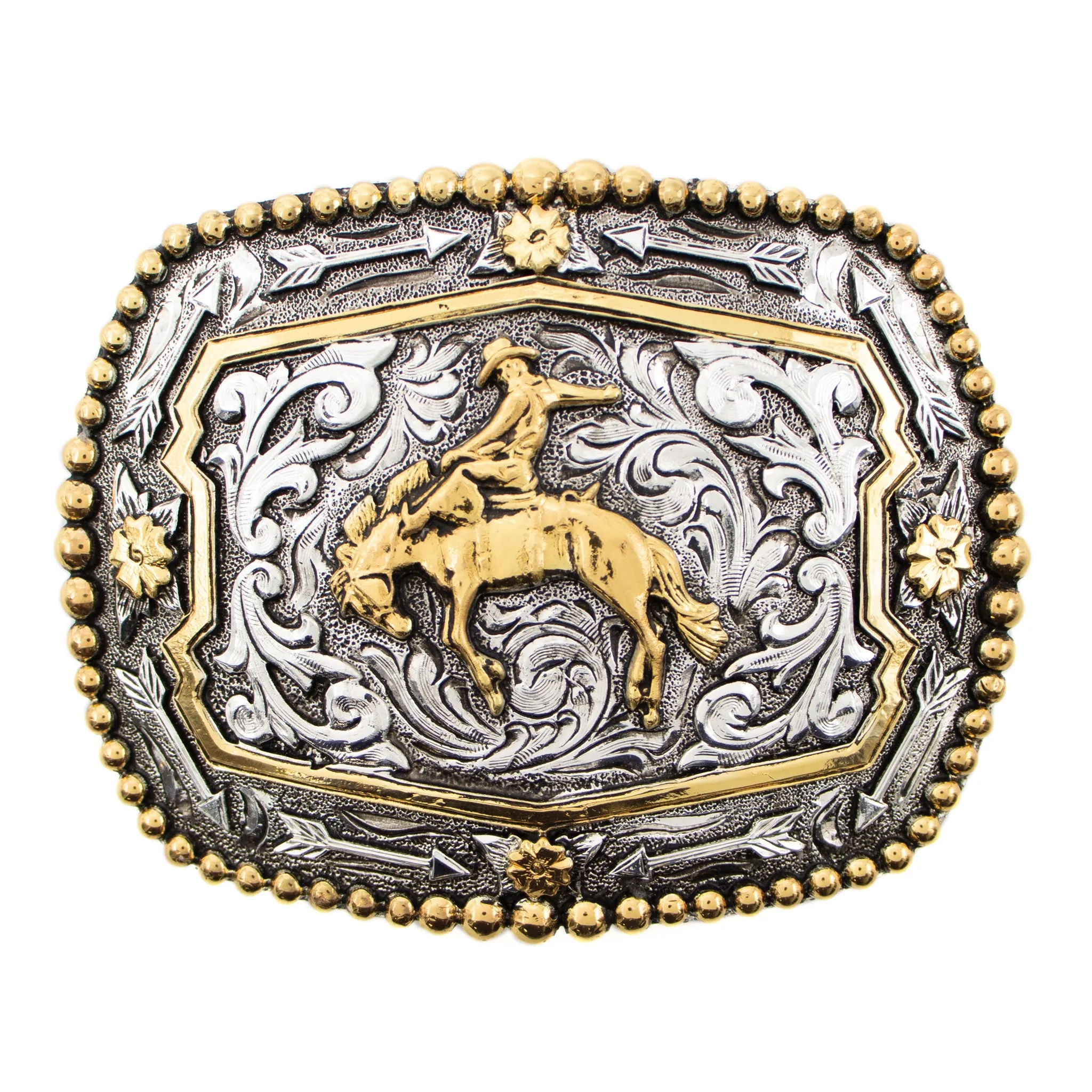 Bronc Rider Beaded Edge Buckle
