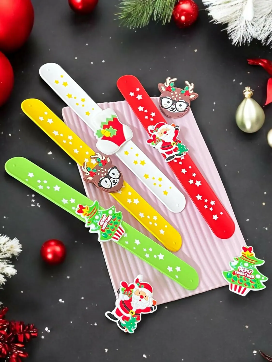 Christmas Slap Wristbands (Pack of 4)