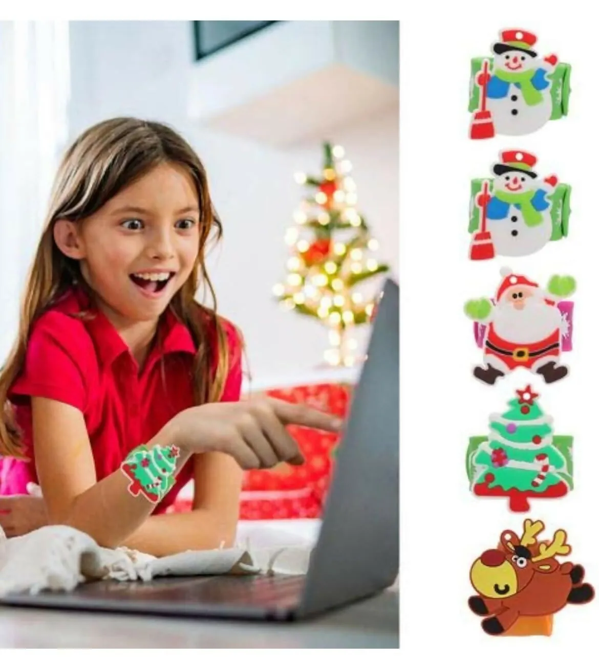 Christmas Slap Wristbands (Pack of 4)