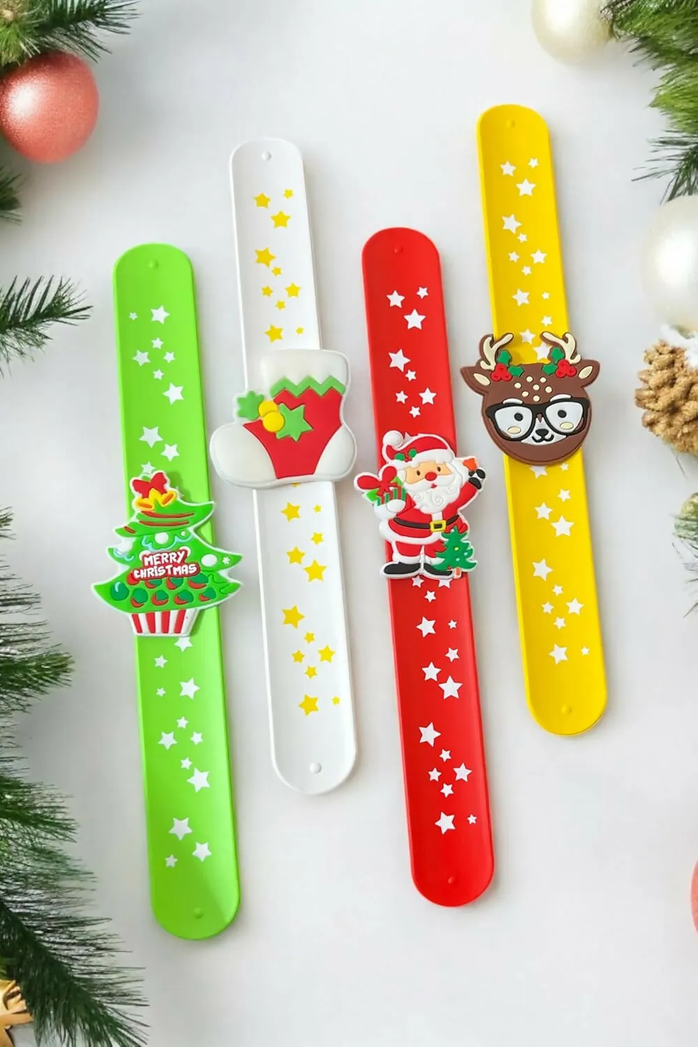 Christmas Slap Wristbands (Pack of 4)