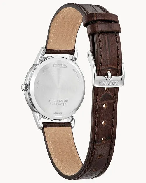 Citizen Classic Silver-Tone Dial Leather Strap Watch FE1087-28A