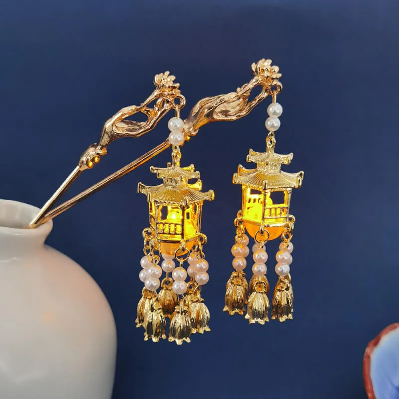 Classical Hairpin Oriental Luminous Pavilion Shape Design