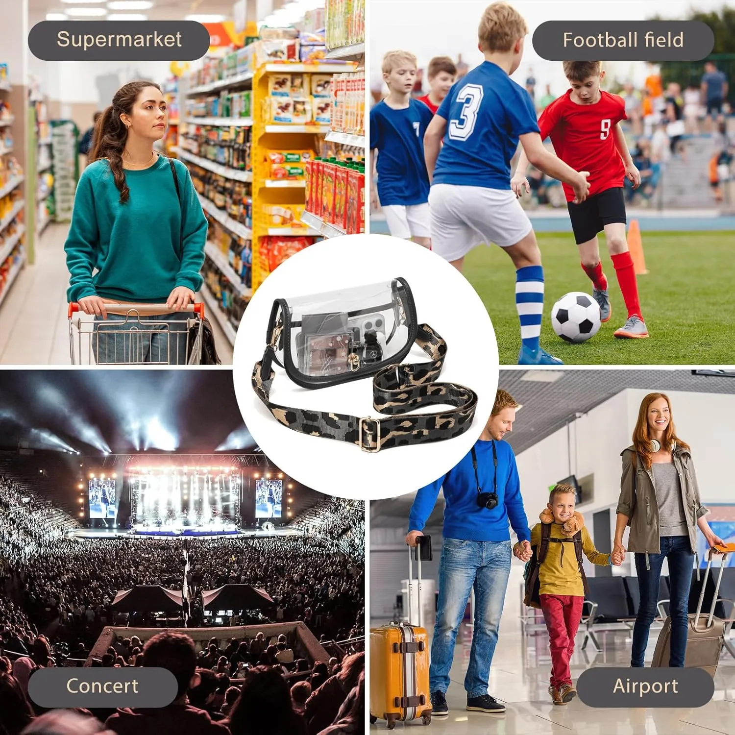 Clear Crossbody Bag Stadium Approved for Womenclear Bags for Stadium Events,clear Purse for Concerts