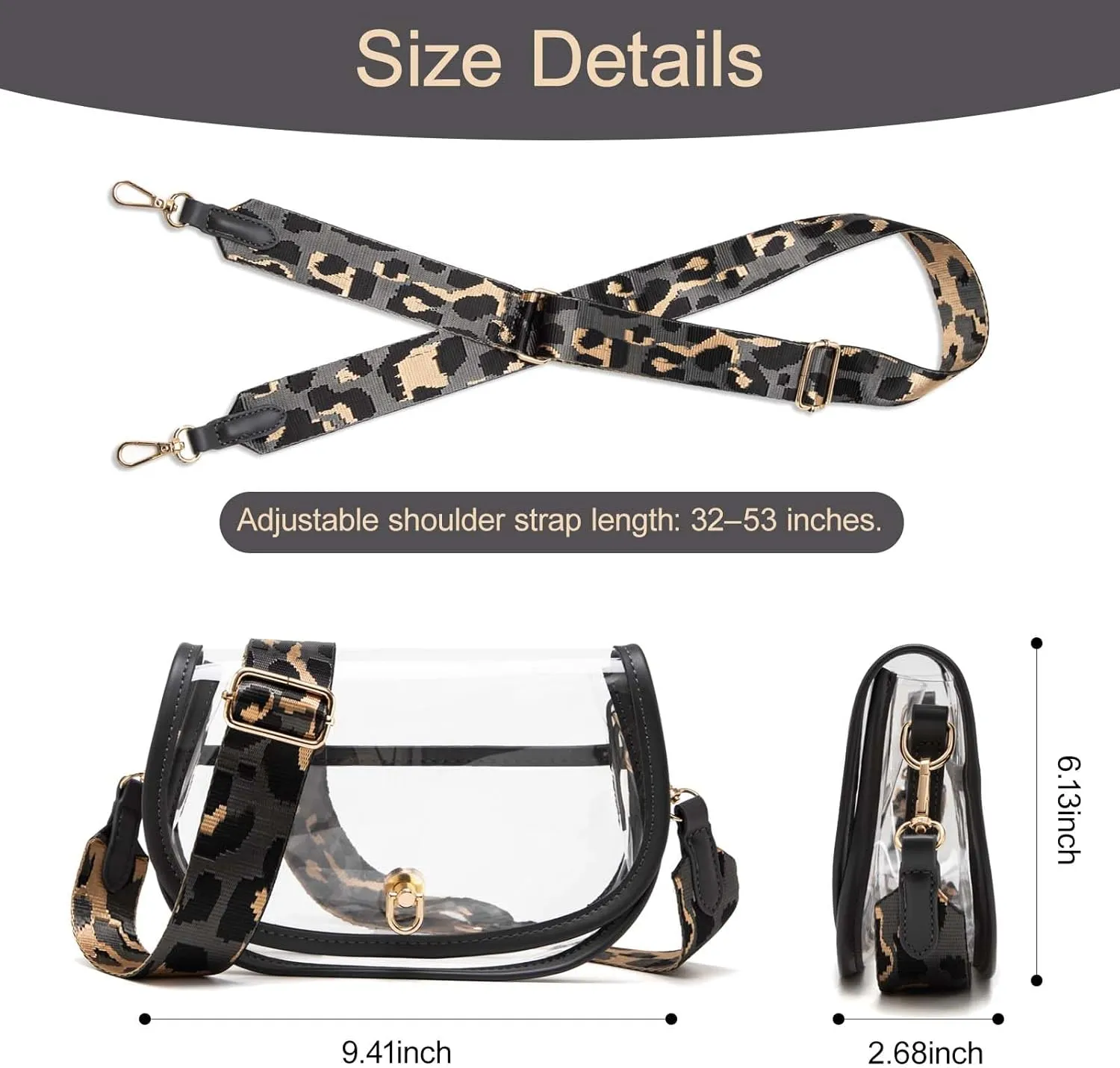 Clear Crossbody Bag Stadium Approved for Womenclear Bags for Stadium Events,clear Purse for Concerts