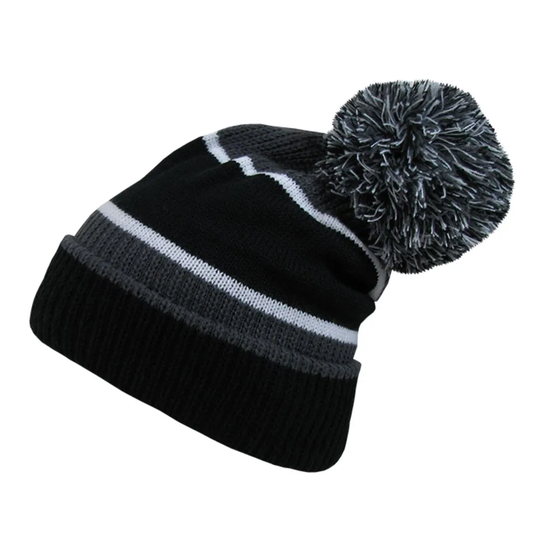Decky 689 Giant Pom Pom Knit Beanies Hats Uncuffed Fuzzy Ball Winter Warm Ski Caps