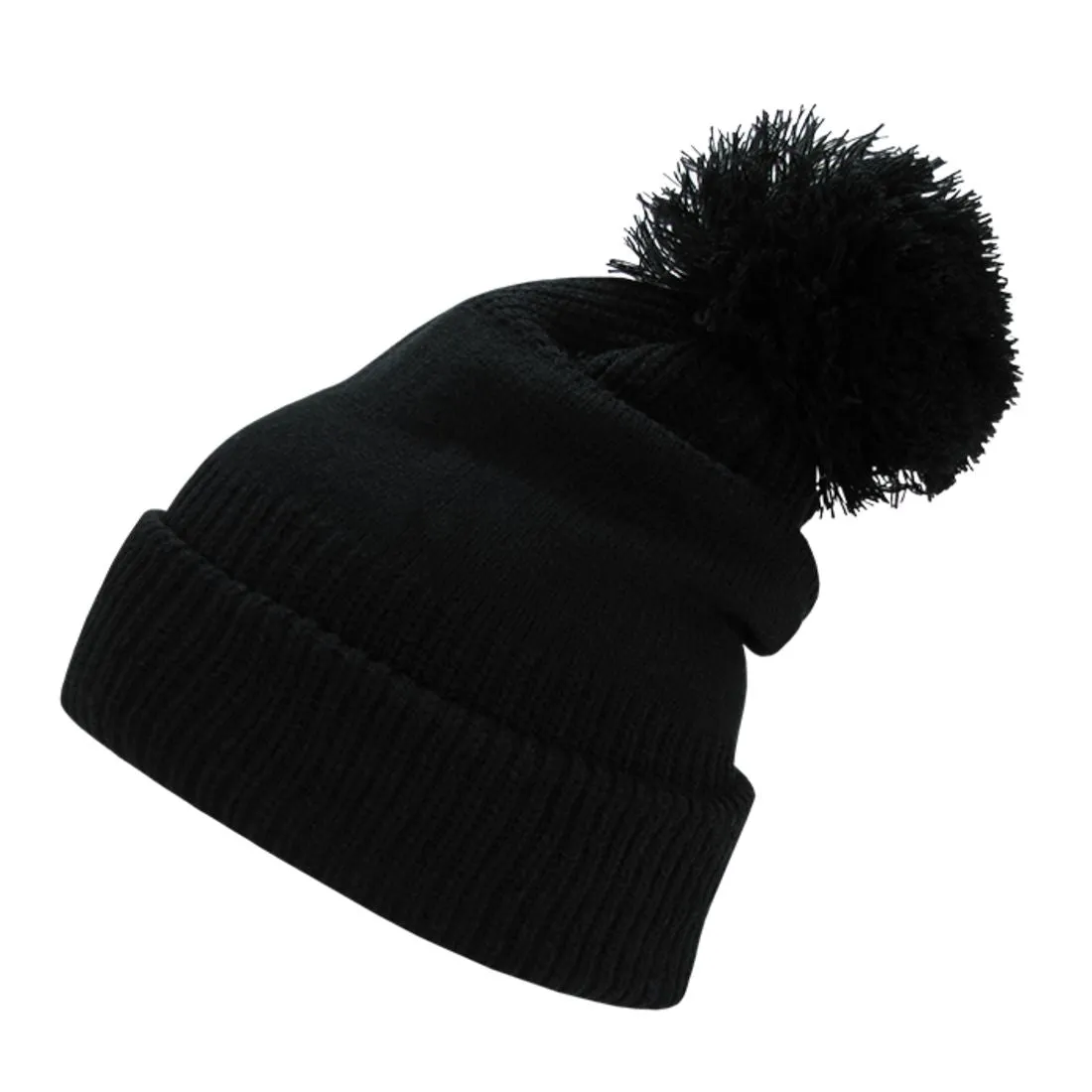 Decky 689 Giant Pom Pom Knit Beanies Hats Uncuffed Fuzzy Ball Winter Warm Ski Caps