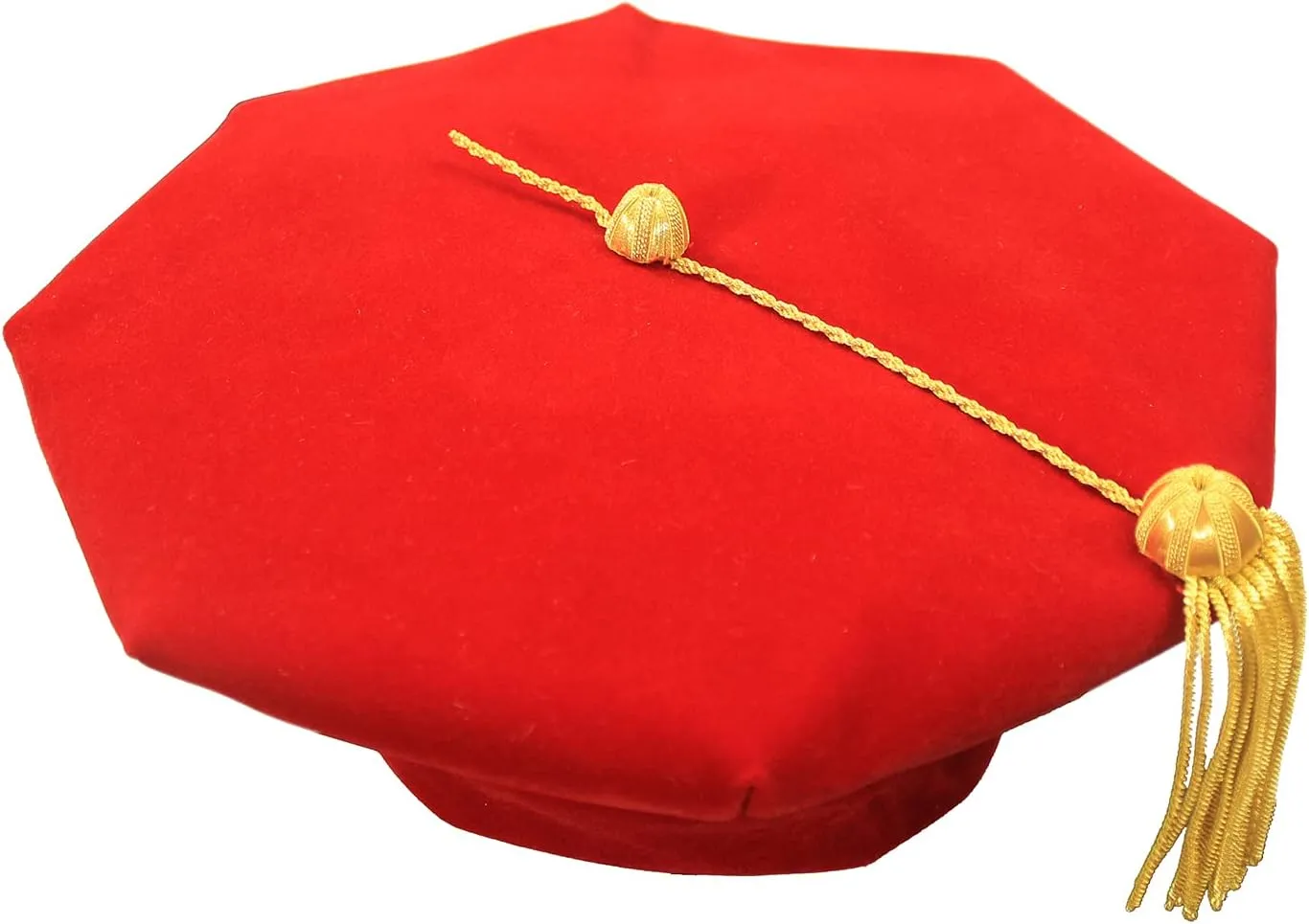 Doctoral Tam with Gold Bullion Tassel Unisex Black Velvet Graduation Tam