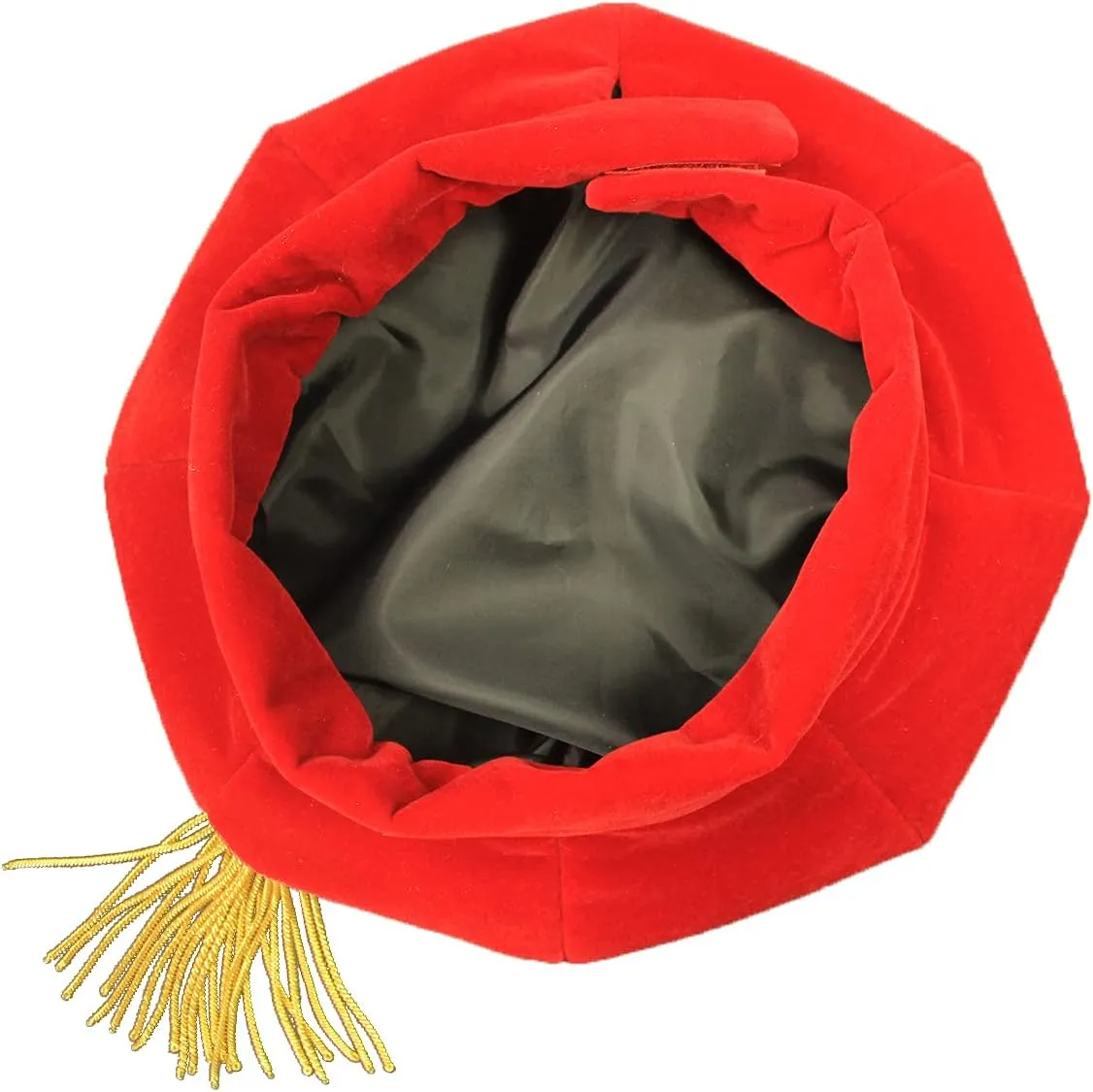Doctoral Tam with Gold Bullion Tassel Unisex Black Velvet Graduation Tam