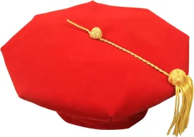 Doctoral Tam with Gold Bullion Tassel Unisex Black Velvet Graduation Tam