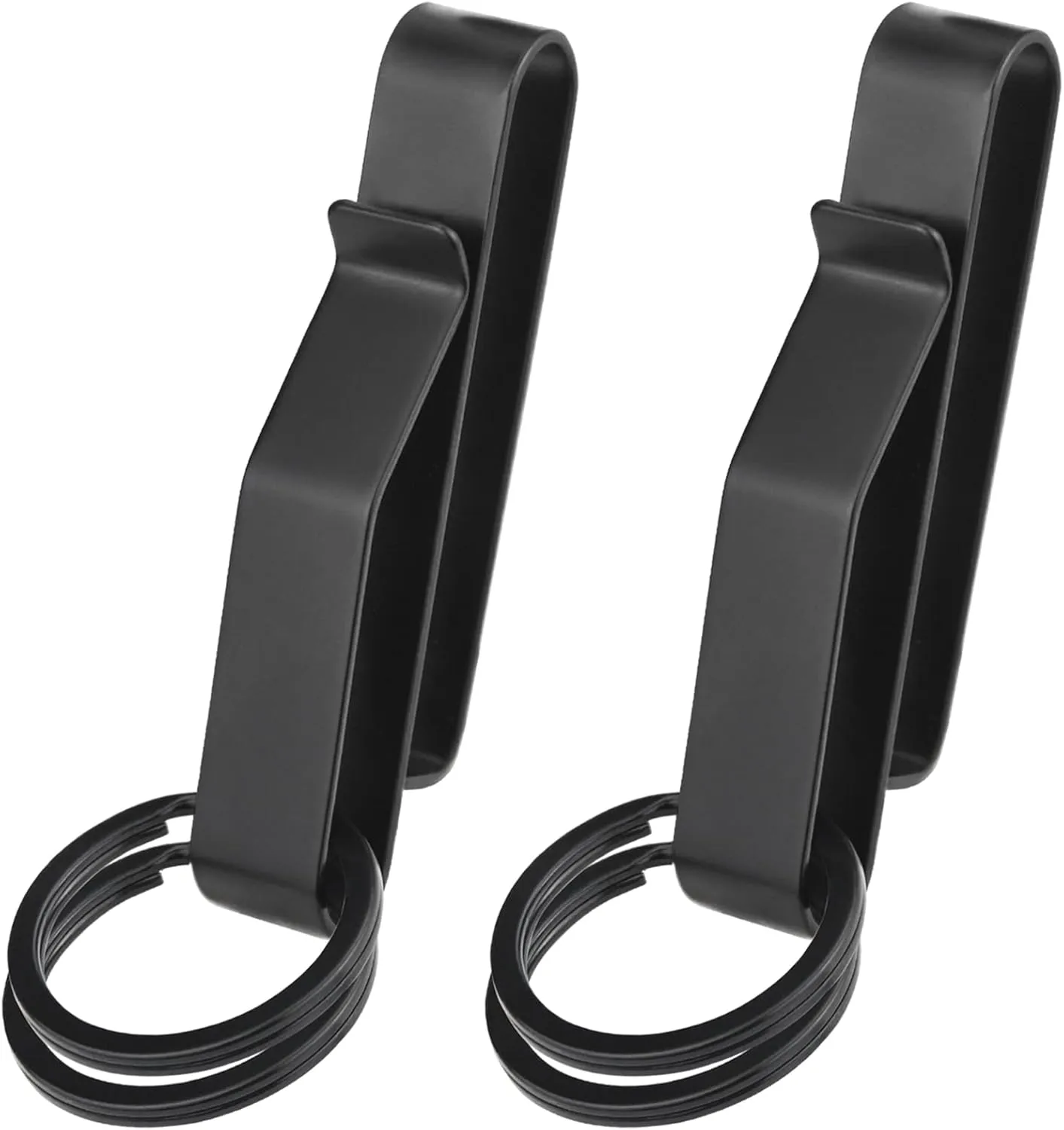 Duty Belt Key Holder, 2 Pack Belt Key Clip, Stainless Steel Stealth Belt Loop Key Ring Holder with 4 Keyrings UIInosoo for Police Handcuff and Fire Agencies Fits Max 2.25 Inch Belt