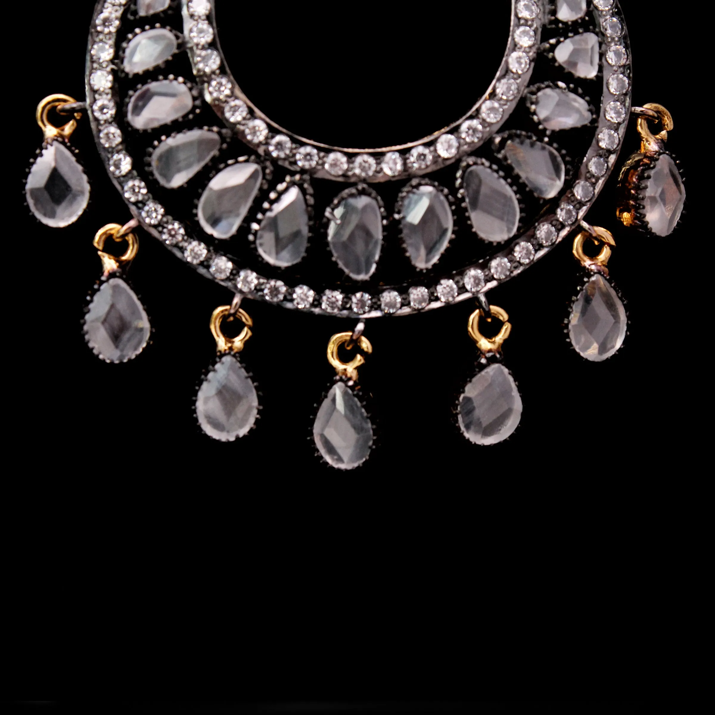 Earrings with Polkies and Pearls
