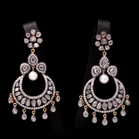 Earrings with Polkies and Pearls