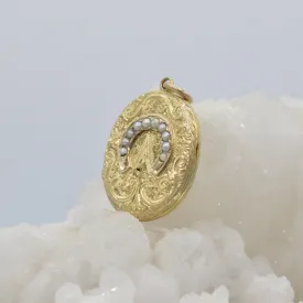 Engraved Pearl Locket