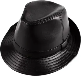 Fedora Classic Short Brim Beach Sun Hat Panama Cap for Men Women Leather Trilby Hat