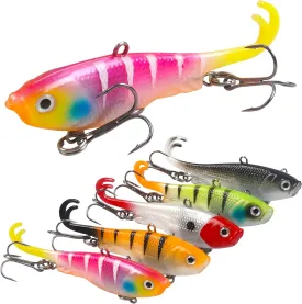 Fishing Pre-Rigged Swimbaits Kit, VIB Lure Saltwater Freshwater Lipless Crankbait with Treble Hooks for Bass Trout Catfish Pike Walleye