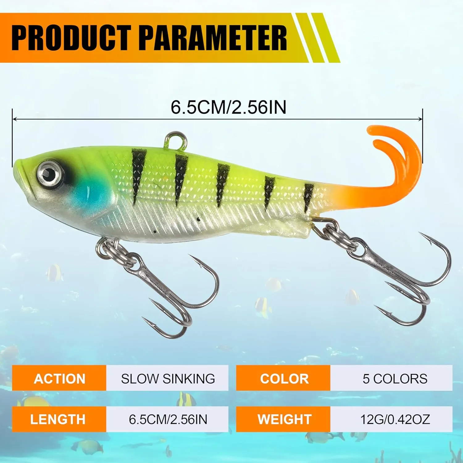 Fishing Pre-Rigged Swimbaits Kit, VIB Lure Saltwater Freshwater Lipless Crankbait with Treble Hooks for Bass Trout Catfish Pike Walleye