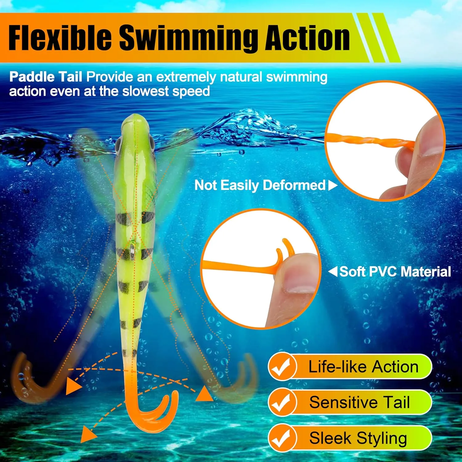 Fishing Pre-Rigged Swimbaits Kit, VIB Lure Saltwater Freshwater Lipless Crankbait with Treble Hooks for Bass Trout Catfish Pike Walleye