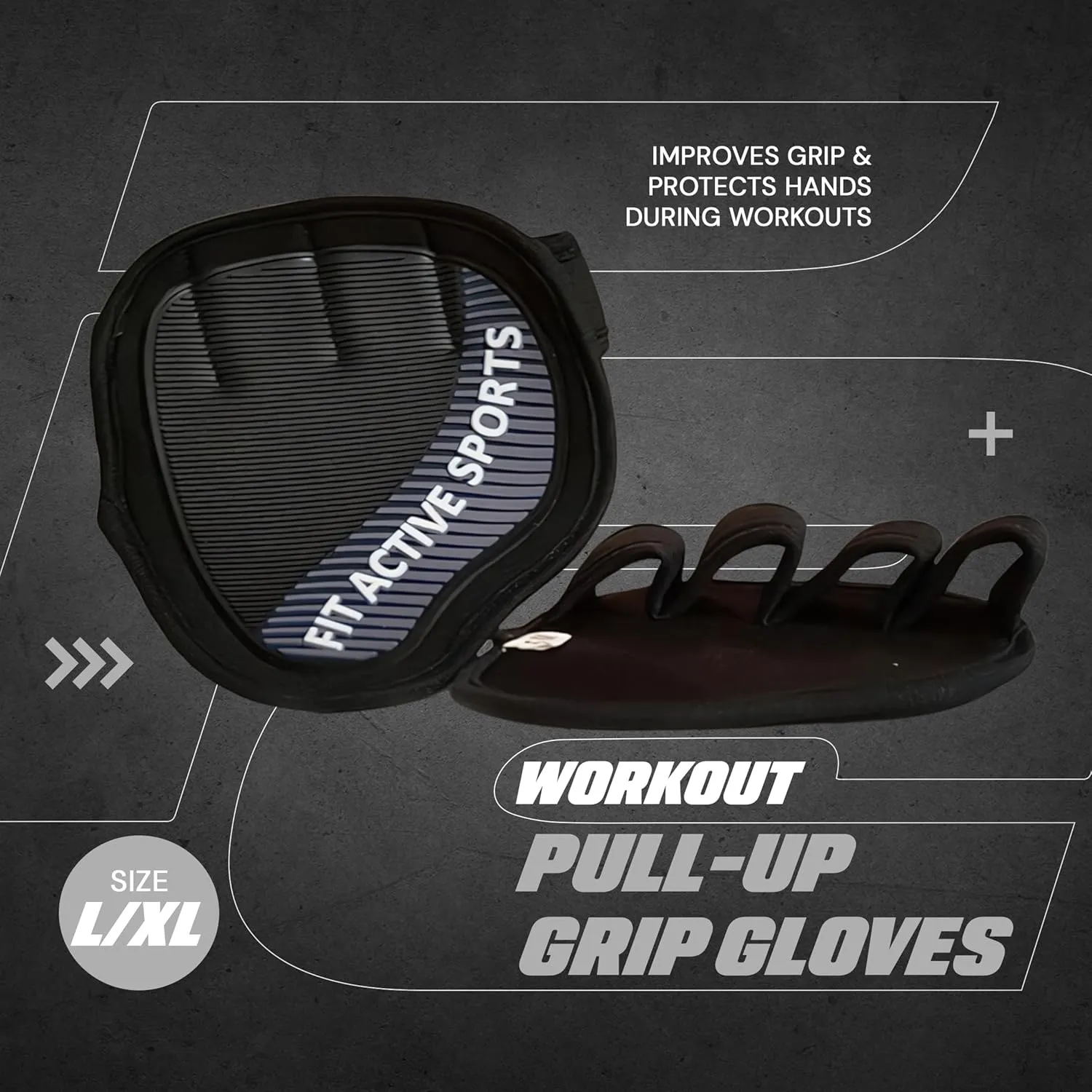 Fit Active Sports Workout Gloves for Gym - Durable Gym Grips, & Grip Pads - Rubber Padding to Avoid Calluses - Suits Men & Women