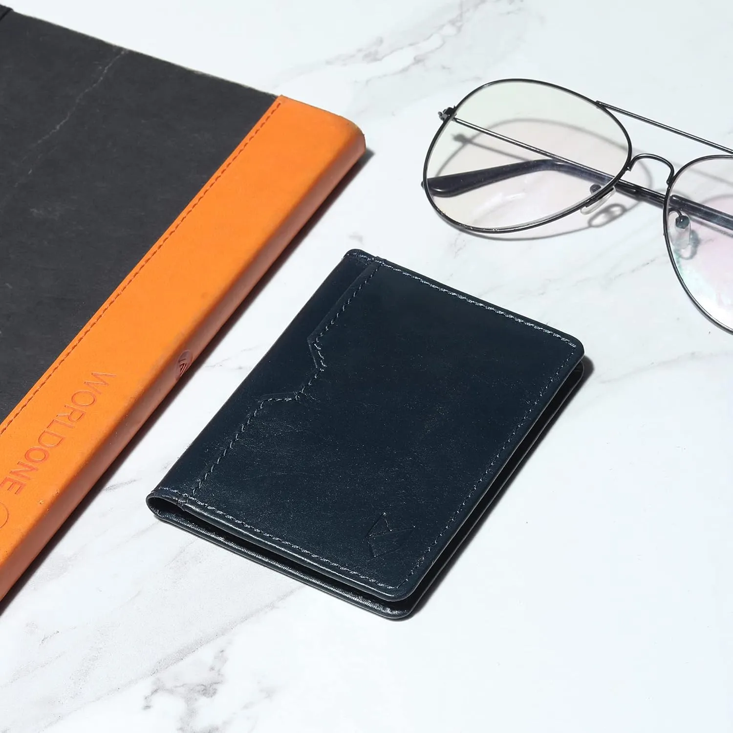 FOXHACKLE Leather Credit Card Holder Wallet for Men and Women, Thin Bifold RFID Blocking Wallet, Slim Front Pocket Minimalist Wallet, Small Card Case