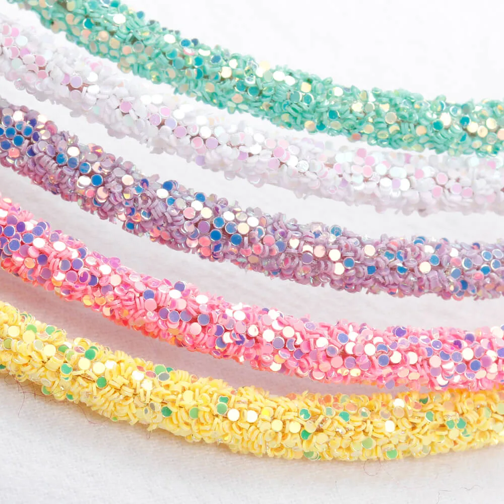 Girls Glitter Hairbands | Candy Color Sparkle Headbands