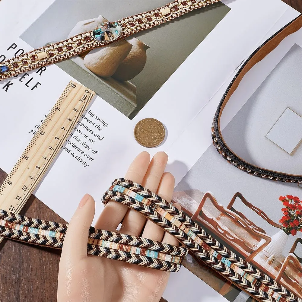 GORGECRAFT Cowboy Hat Bands Turquoise Ethnic Western Adjustable Traditional Hat Leather Belts Rural Classical Mexican Cowgirl Beaded Hatbands Replacement for Women Men Panama Fedora Braided 4 Styles