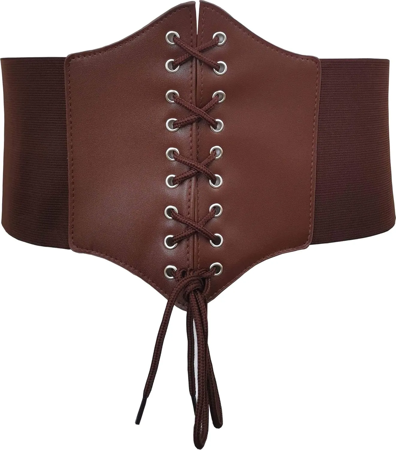 Hoerev Corsets Belt Tops Leather Vest Pirate Halloween Costume Lace Up Waist Belt Bustiers Corsets For Women