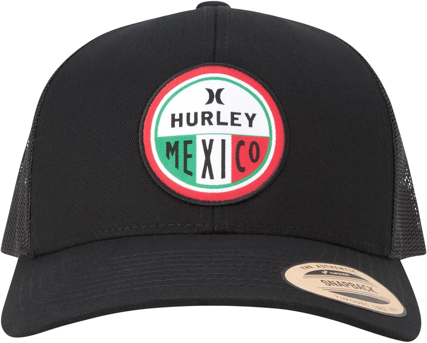 Hurley Men??s Trucker Hat - Flat Brim Mesh Baseball Cap and Hats for Men with Adjustable Snapback Closure