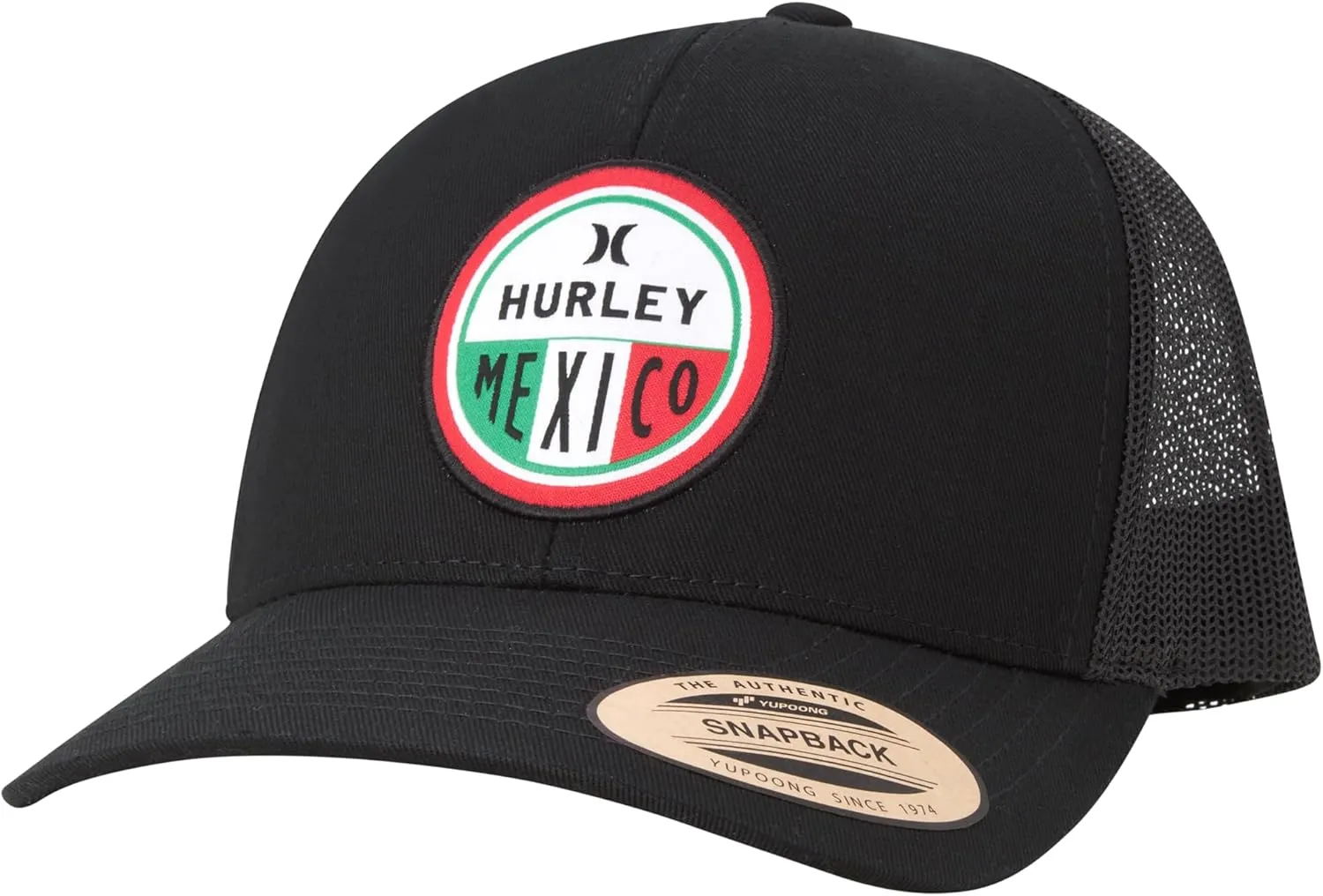 Hurley Men??s Trucker Hat - Flat Brim Mesh Baseball Cap and Hats for Men with Adjustable Snapback Closure