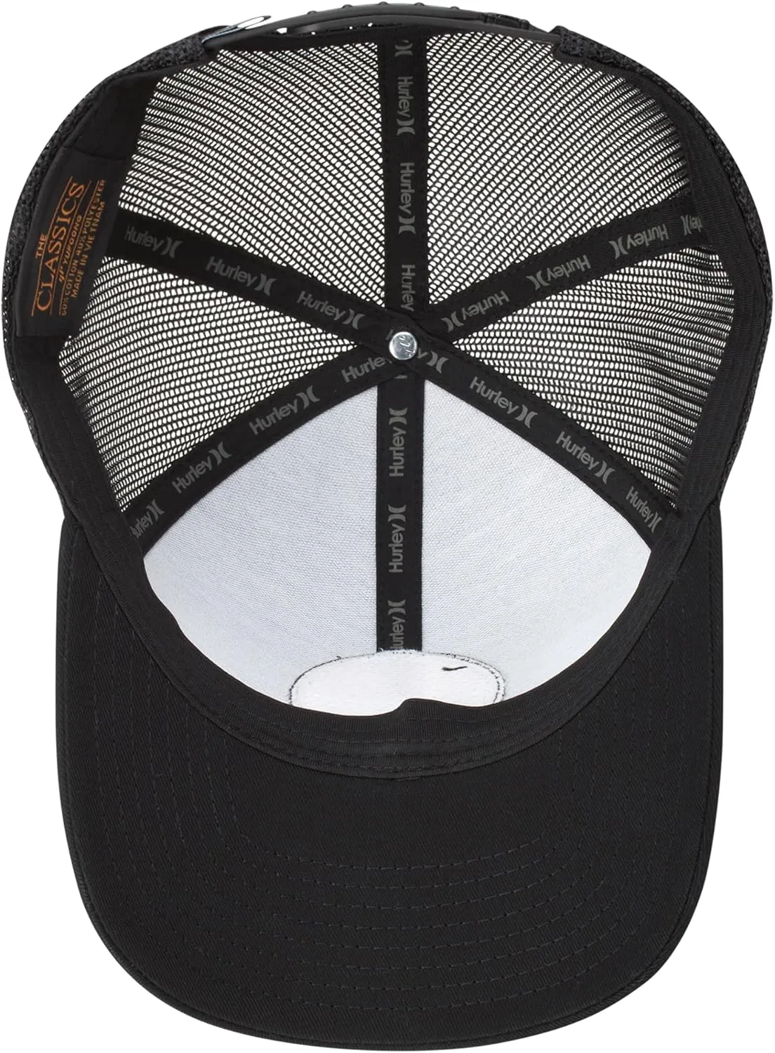 Hurley Men??s Trucker Hat - Flat Brim Mesh Baseball Cap and Hats for Men with Adjustable Snapback Closure