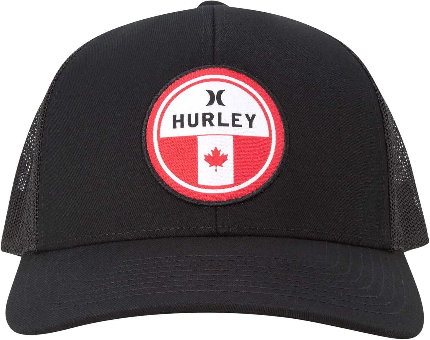 Hurley Men??s Trucker Hat - Flat Brim Mesh Baseball Cap and Hats for Men with Adjustable Snapback Closure