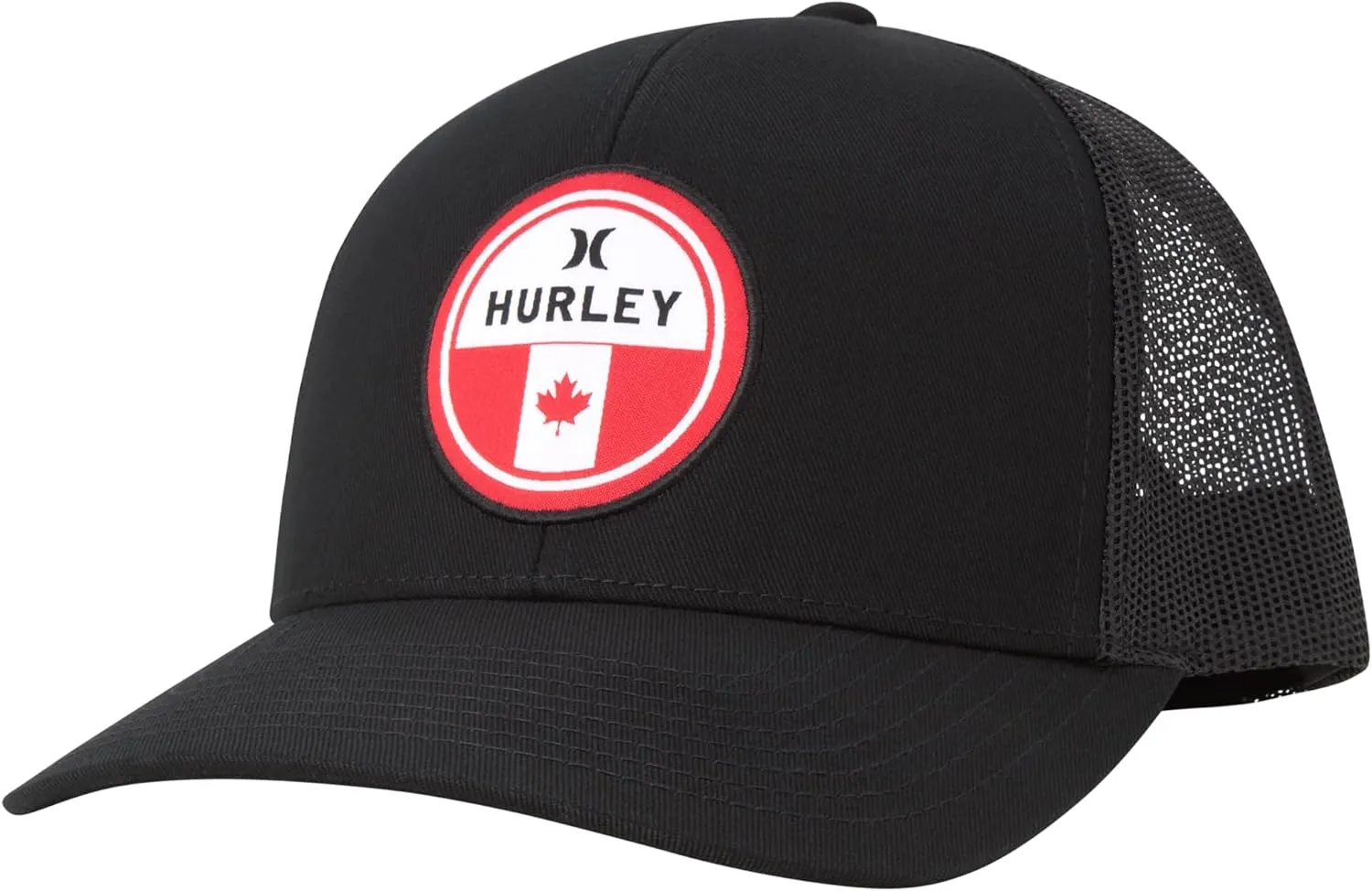 Hurley Men??s Trucker Hat - Flat Brim Mesh Baseball Cap and Hats for Men with Adjustable Snapback Closure