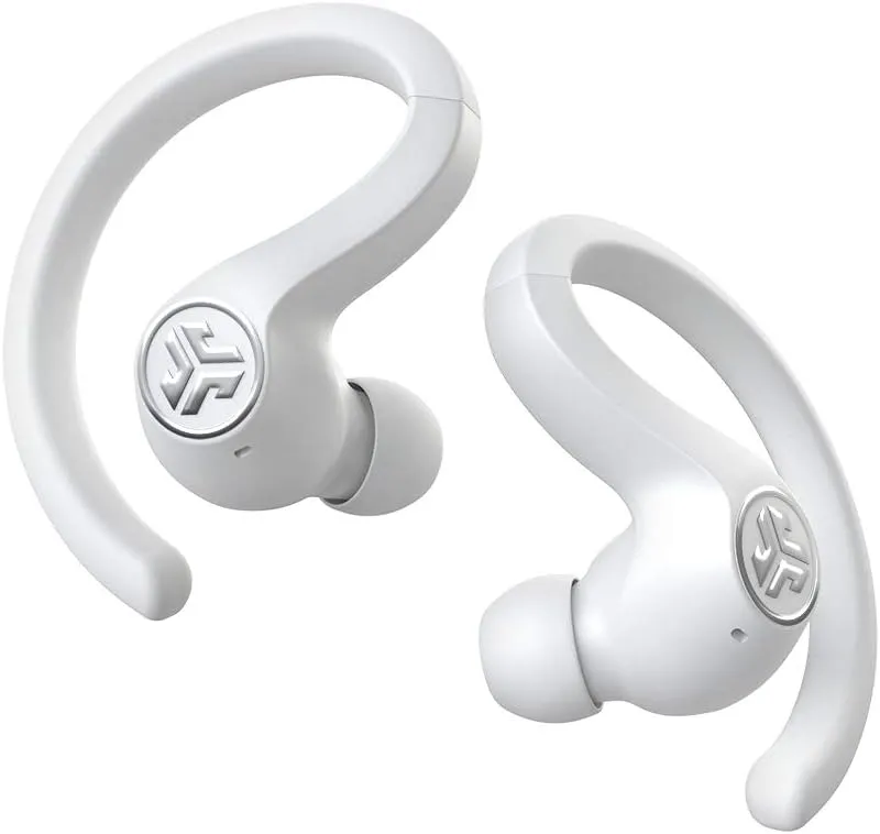 JLab JBuds Air Sport True Wireless Bluetooth Earbuds   Charging Case, White, IP66 Sweat Resistance, Class 1 Bluetooth 5.0 Connection, 3 EQ Sound Settings Signature, Balanced, Bass Boost