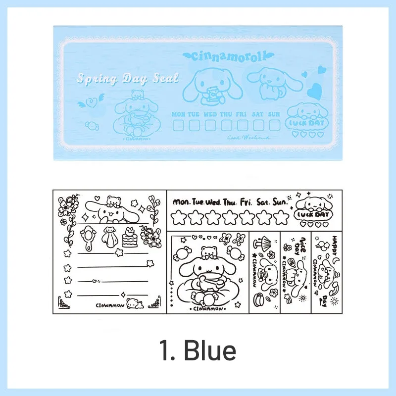 Joyful Holiday Theme Cartoon Wood Rubber Stamp Set