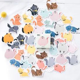 Kawaii Cartoon Fatty Cat Stickers 45 Pcs