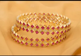Kundan Gold Plated Bangles Set #J4124