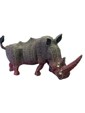 Large Locked Horn Beaded Rhino