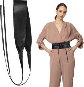 LIFKOME Wide Pu Leather Waist Belt for Women Wrap Around Corset Belt for Dresses Costumes for Various Outfits